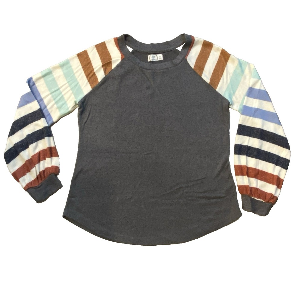 Maurices‎ 24/7 Women's Knit Long Sleeve Medium Multicolored Striped Sleeves